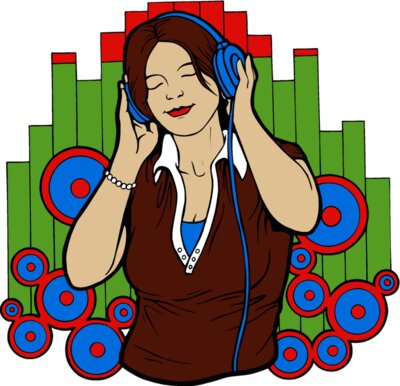 girl with headphones