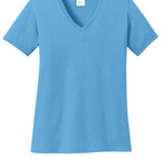 Ladies 5.4 oz 100% Cotton V Neck T-Shirt