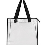 OAD Clear Tote w/ Gusseted And Zippered Top
