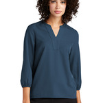 Women's Stretch Crepe 3/4 Sleeve Blouse