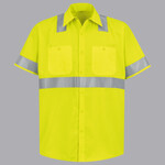 High Visibility Safety Short Sleeve Work Shirt - Tall Sizes