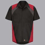 Tri-Color Short Sleeve Shop Shirt